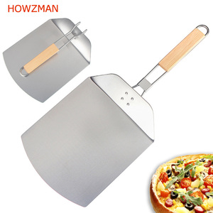 Shovel Stainless Steel Baking Pizza Peel Shovel With Bamboo Folding Handle For Easy Storage