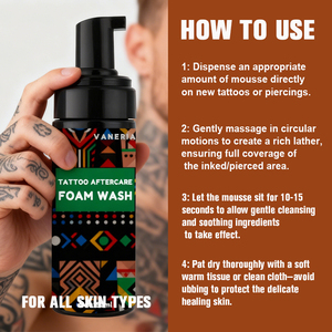 สบู่โฟมวานาเรียสำหรับทำความสะอาดรอยสัก สบู่ทำความสะอาดอย่างอ่อนโยน ช่วยให้ผิวกระจ่างใส สบู่โลโก้สั่งทำพิเศษ สำหรับดูแลหลัง<span class=keywords><strong>สัก</strong></span> ช่วยให้ผิวชุ่มชื้น - Product Image 6