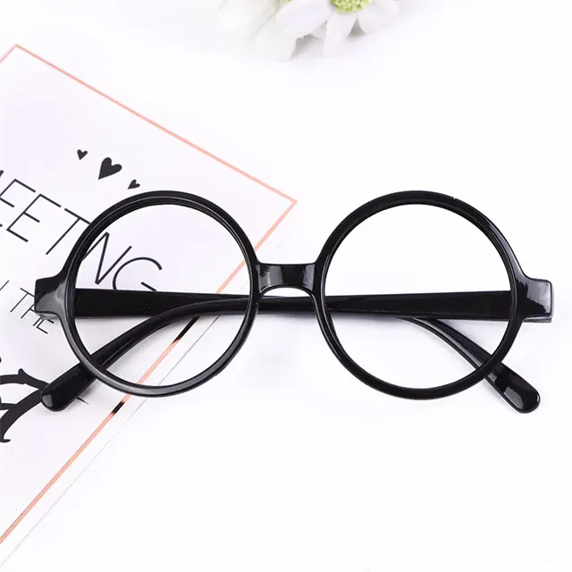 Wholesale Plastic Wizard Glasses Harry Potter Round Black Glasses Frame Photo Props School Geek Party Costume Accessories