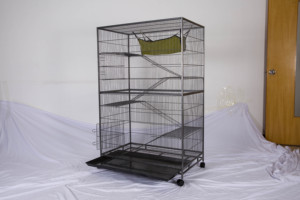 Grande échelle à 4 niveaux et plate-forme en métal noir intérieur extérieur Playhouse <span class=keywords><strong>Cage</strong></span> en bois pour furets chats hamsters oiseaux lapins - Product Image 3