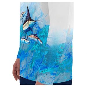 <span class=keywords><strong>เสื้อ</strong></span>ตกปลาแขนยาวมีฮู้ดสำหรับผู้ชาย ผ้ากรองแสงลายมาร์ลิน ระบายความชื้น ป้องกันแบคทีเรีย พร้อมโลโก้สั่งทำ - Product Image 3