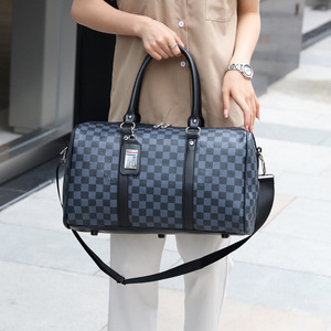 Túi xách du lịch bằng da thật nam, dung tích lớn, thời trang, chống thấm nước, khóa kéo, đeo tay, đeo chéo, in họa tiết - Product Image 4