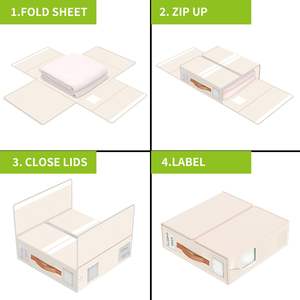 Foldable <b>Bed</b> Sheet Organizers and Storage Queen King Sheet <b>Set</b> Organizer for <b>Bed</b> Sheets Pillowcases Linen Closet Organizer - Product Image 6