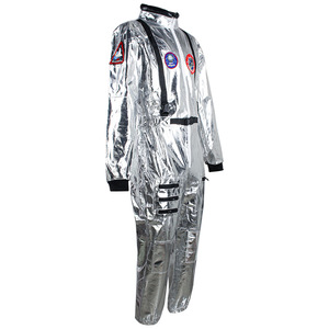 コスプレパーティーのための大人のハロウィーンの服のための安い宇宙飛行士の衣装大人のシルバースペーススーツ - Product Image 3