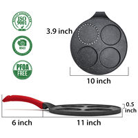 Marmite à oeufs ronde à 4 trous de haute qualité Ensembles d'ustensiles de cuisine en aluminium antiadhésif Poêle à crêpes à gaufres en métal