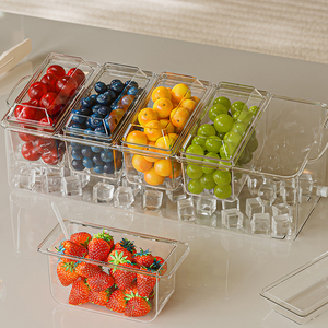 Plateau <span class=keywords><strong>de</strong></span> <span class=keywords><strong>conservation</strong></span> des fruits transparent à 5 grilles <span class=keywords><strong>pour</strong></span> la cuisine Conteneurs <span class=keywords><strong>de</strong></span> stockage <span class=keywords><strong>de</strong></span> condiments Boîte à <span class=keywords><strong>salade</strong></span> réfrigérée divisée avec couvercle - Product Image 6