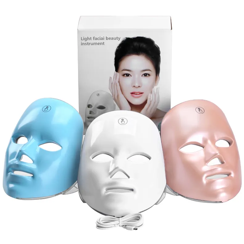 Most Popular Products 2023 Wireless Facial Skin Care Machine Face 7 Color LED Light Photon Red Light Therapy led facial Mask