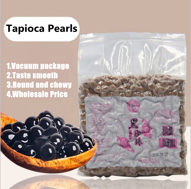 Черные жемчужины Tapioca, попрыгивающий шар, 1 кг, хрустальное сырье из коричневого сахара для Тайваньского молочного чая, пузырьковый чай, безалкогольный напиток