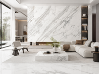 Dalles de marbre Calacatta Venato pour comptoirs de cuisine, meubles de salle de bain, escaliers, tables basses et panneaux muraux grand format