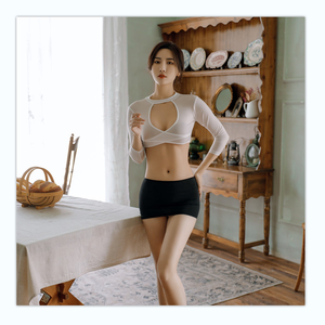 Vente <span class=keywords><strong>en</strong></span> gros Ensemble de lingerie Femmes Sexy Fashion Design Style Transparent Évider <span class=keywords><strong>Jupe</strong></span> courte Costume Vente <span class=keywords><strong>en</strong></span> gros Ensemble de lingerie - Product Image 1