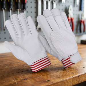 Guantes de Algodón Blancos para Trabajo, Texturizados, Antideslizantes, Duraderos, con Puño Recto, para Uso General - Product Image 4
