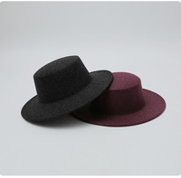 Chapeau en feutre style français, calotte plate, bord plat, minimaliste, classique, style britannique, unisexe, automne-hiver, chapeau de cérémonie