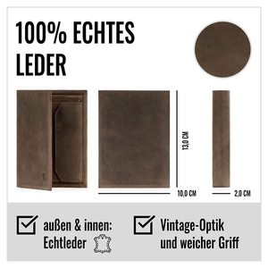 <b>Men's</b> Brown Genuine Leather <b>Wallet</b> Multi Card Slot <b>RFID</b> Blocking Thin Cowhide <b>Wallet</b> Everyday Use - Product Image 2