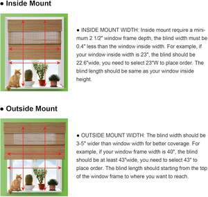 Abat-jour romain en bambou sans fil, traitement de fenêtre filtrant la lumière de store enroulable en bambou de printemps, stores enroulés en bambou pour fenêtre - Product Image 6