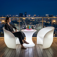 Table de bar LED professionnelle pour boîte de nuit, table haute moderne en plastique PE, lumineuse, étanche, avec télécommande, ensemble de meubles