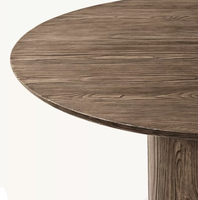 Table à manger ronde moderne en bois massif RH CIRO pour restaurant, villa, hôtel, mobilier
