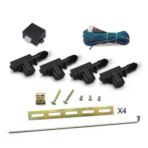 Universal Dc 12v/24v Car Door Lock Actuators 50000 Times Life Cycle Car Door Locking System With 1 Mater 3 Slavers