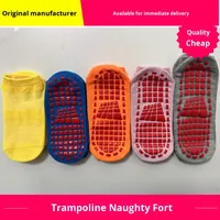 Chaussettes de trampoline d'intérieur antidérapantes personnalisées pour centres d'éducation précoce Aire de jeux pour enfants Saison d'automne-Colle de haute qualité