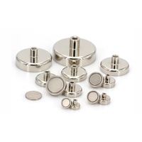 Aimant en pot rond en NdFeB de qualité supérieure avec revêtement Ni-Cu-Ni, en acier durable, pour utilisation en machinerie, avec douille filetée interne