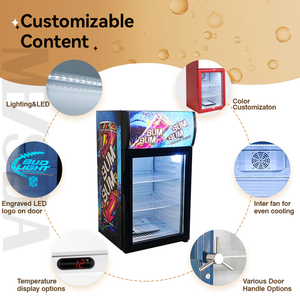 <span class=keywords><strong>Mini</strong></span> <span class=keywords><strong>Nevera</strong></span> Exhibidora Meisda SC21B, <span class=keywords><strong>Mini</strong></span> Refrigerador de Vidrio Eléctrico Portátil con Compresor para Uso Doméstico y Hotelero - Product Image 5