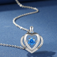 Saint-Valentin et fête des mères 925 collier de collier en mouvement de coeur plaqué argent pour les femmes