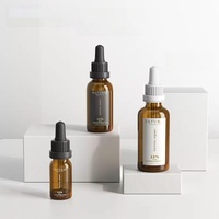 Flacons compte-gouttes en verre ambré de 1 oz, 2 oz, 4 oz pour huiles essentielles et sérums de soin de la peau, avec bouchons à vis et compte-gouttes en plastique anti-vol