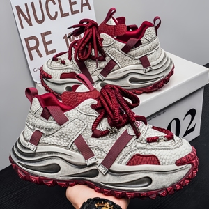 Chaussures décontractées pour hommes, tendance hiver, style rétro, sport, à talons hauts et semelles épaisses - Product Image 6