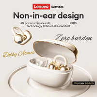 Écouteurs intra-auriculaires à clip ouvert Lenovo RS103 BT6.0, son surround basse, étanches, pour le gaming et le sport, sans fil TWS