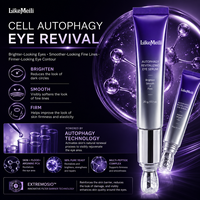 Sérum pour les yeux à la technologie d'auto-phagie cellulaire OEM ODM Marque Privée 20g, avec embout cristallin, Peptide de levure, Hydratant, Éclaircissant, Lissant, Raffermissant