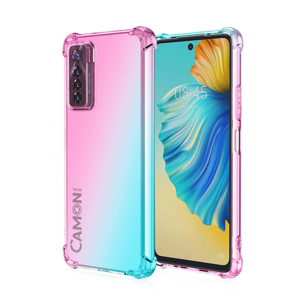 สีชมพู + น้ำเงิน