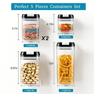 <b>Clear</b> <b>Plastic</b> Airtight Food Storage <b>Containers</b> for Kitchen Storage - Product Image 2