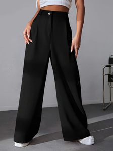 European American New Women's Solid Color Casual Loose Fit Pants Plus Size Women's Pants <strong>Trousers</strong> - Product Image 4