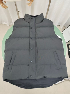Gilet matelassé en laine chaud pour homme, coupe-vent, décontracté, noir, grande taille, col montant, sans manches, pour l'extérieur - Product Image 4