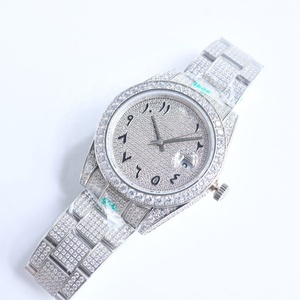 Montre mécanique originale classique de luxe en diamant Montre glacée de 42mm avec calendrier - Product Image 3