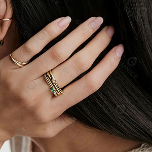 Gemnel ювелирные изделия из золота 14 карат, оптовая продажа, бестселлер, S925, Vermeil, смелые штабеловые кольца 2026 - Product Image 3