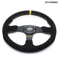EPMAN Performance 350mm Volant Rayons en alliage suédé Universel pour Drift/Track Cars (Aucune Modification ) EP-FXP9988Ya