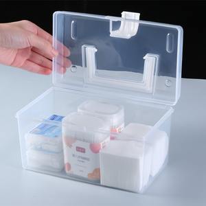 Organizador de escritorio de plástico transparente, caja de almacenamiento rectangular para oficina con tapa para bolígrafos, tijeras, papelería, tamaño pequeño - Product Image 4