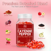 Gélules de piment de Cayenne pour la santé cardiovasculaire et antioxydante avec pépins de raisin, vitamine D3 K2, racine de betterave, aubépine