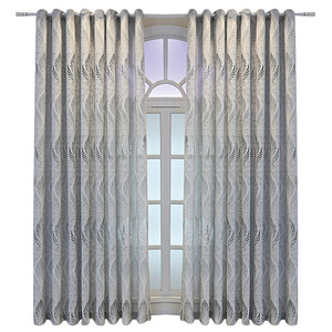 Tirai privasi penyaring cahaya abu-abu sederhana Modern tipis poliester semi-blackout untuk jendela Teluk ruang tamu - Product Image 5