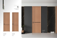 Porte intérieure populaire moderne en panneau HDF fini, imperméable, pour appartement