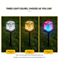 Lampada Solare da Giardino Impermeabile a Forma di Cubo di Ghiaccio con Sensore di Movimento per Patio, Sentieri e Illuminazione Ambientale
