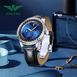 Jinlery Ster Witte Diamanten Paar Mechanische Horloge Vrouwen Japanse Beweging Paar Mechanische Horloge Vrouwen