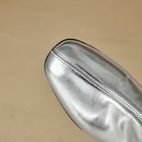 Bottes longues plissées pour femmes tendance, automne-hiver 2025, élégantes, pour soirée, talon moyen, sexy, bottes au-dessus du genou, or, grandes tailles 46