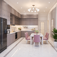 Cuisine modulaire moderne et écologique avec portes laquées et évier personnalisable