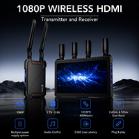 Transmisor y Receptor de Video Inalámbrico HDMI SYONG de 400 Metros y 1080P con Latencia de 0.05s y Pantalla de 7 Pulgadas para Cámara, Deportes en Vivo