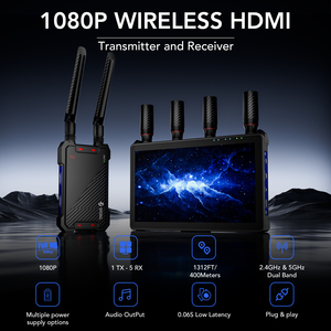 Беспроводной HDMI-передатчик и приемник SYONG 400 метров, 1080P, с задержкой 0.05 с и 7-дюймовым экраном для камер и прямой трансляции спортивных мероприятий - Product Image 2