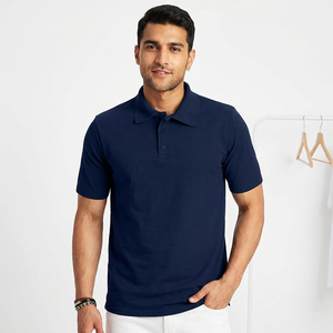 Polo à manches courtes pour homme, 100% coton, lavable en machine, séchage rapide, respirant, séchage en machine, boutonné, confortable, importé - Product Image 1
