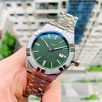 Montre mécanique automatique pour homme Turck, cadran Paris Stud, acier inoxydable, cristal saphir, chronographe à aiguilles, résistance à l'eau 200 m