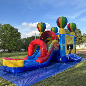 Château gonflable combiné avec <span class=keywords><strong>ballon</strong></span> à air chaud, toboggan aquatique gonflable extérieur, château gonflable avec toboggan - Product Image 2