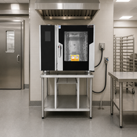 Four combiné électrique intelligent à 4 plateaux avec écran tactile et chaudière pour restaurant, idéal pour poulet et pain